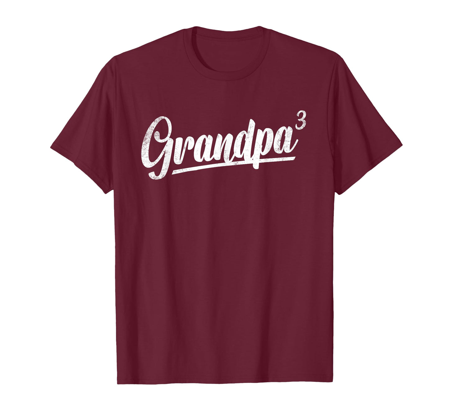 Grandpa Of 3 Three 3 Cubed 3 Grandkid Pregnancy Announcement T-Shirt