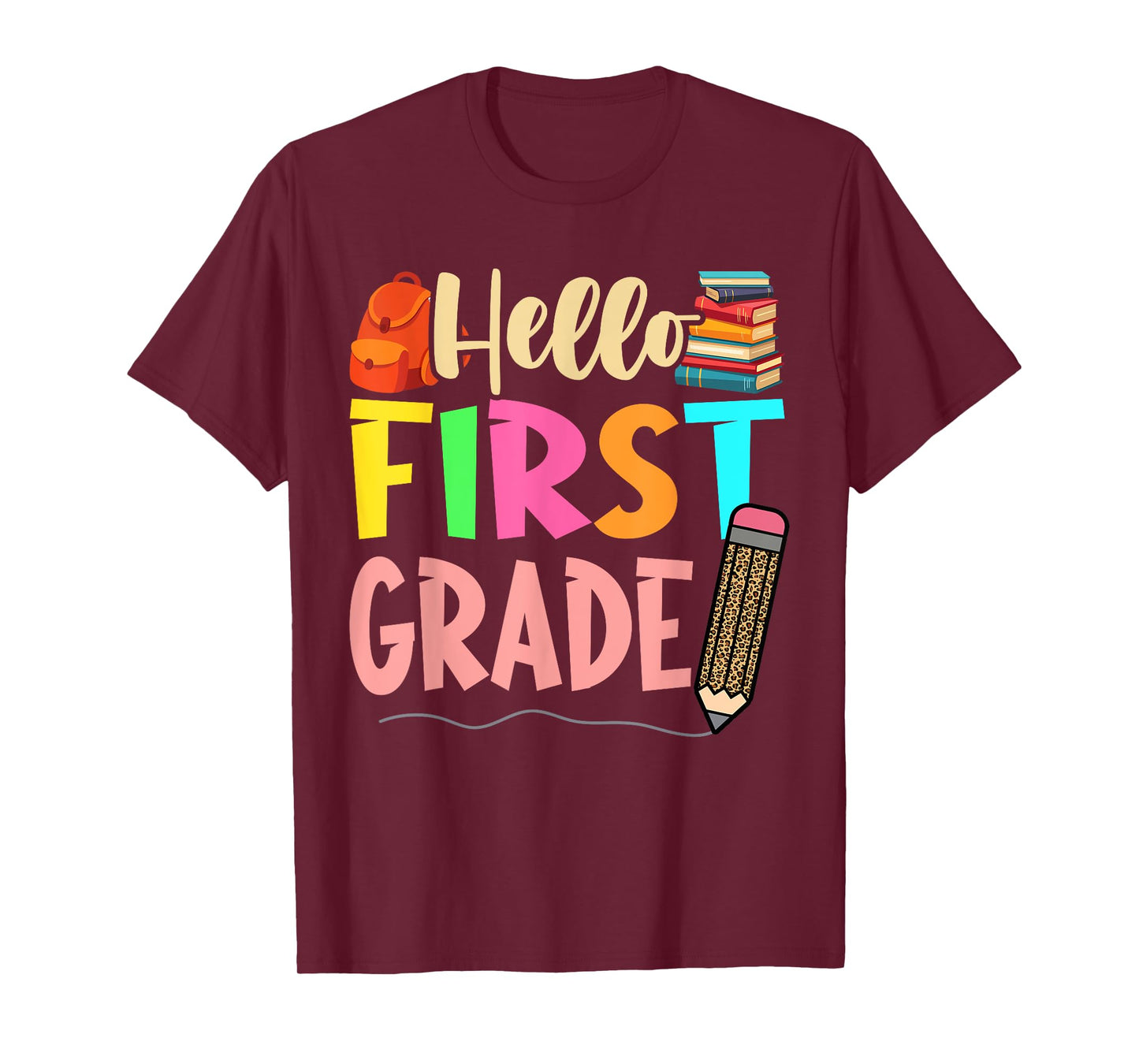 First Day Of School Girls Back To School Hello First Grade T-Shirt