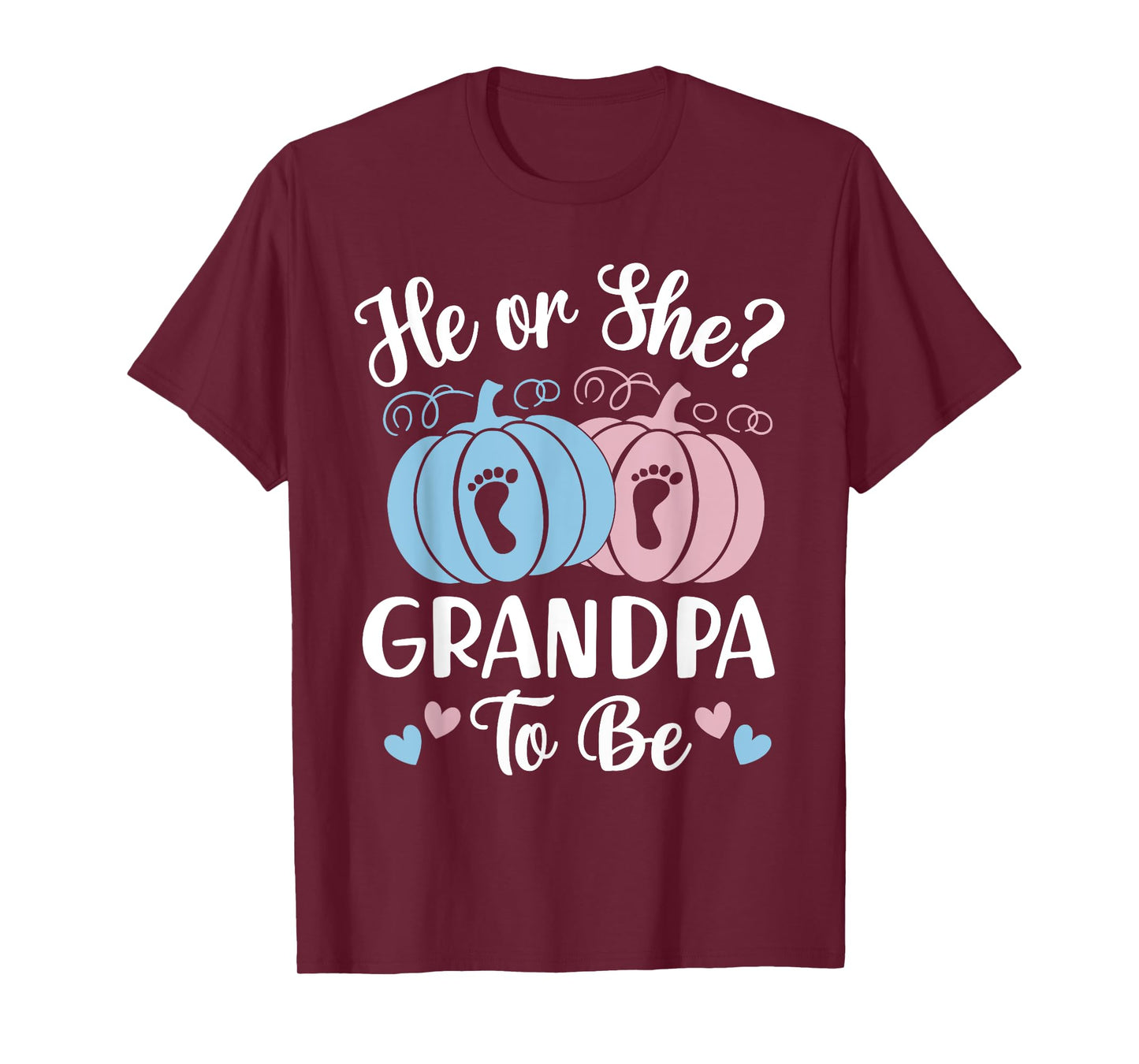 Halloween He or She Grandpa to Be Pumpkin T-Shirt