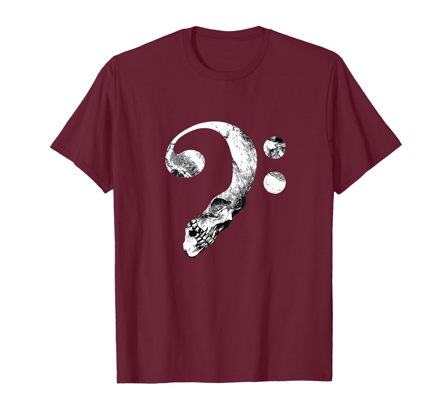 Skull Bass Musical Bass Clef T-Shirt