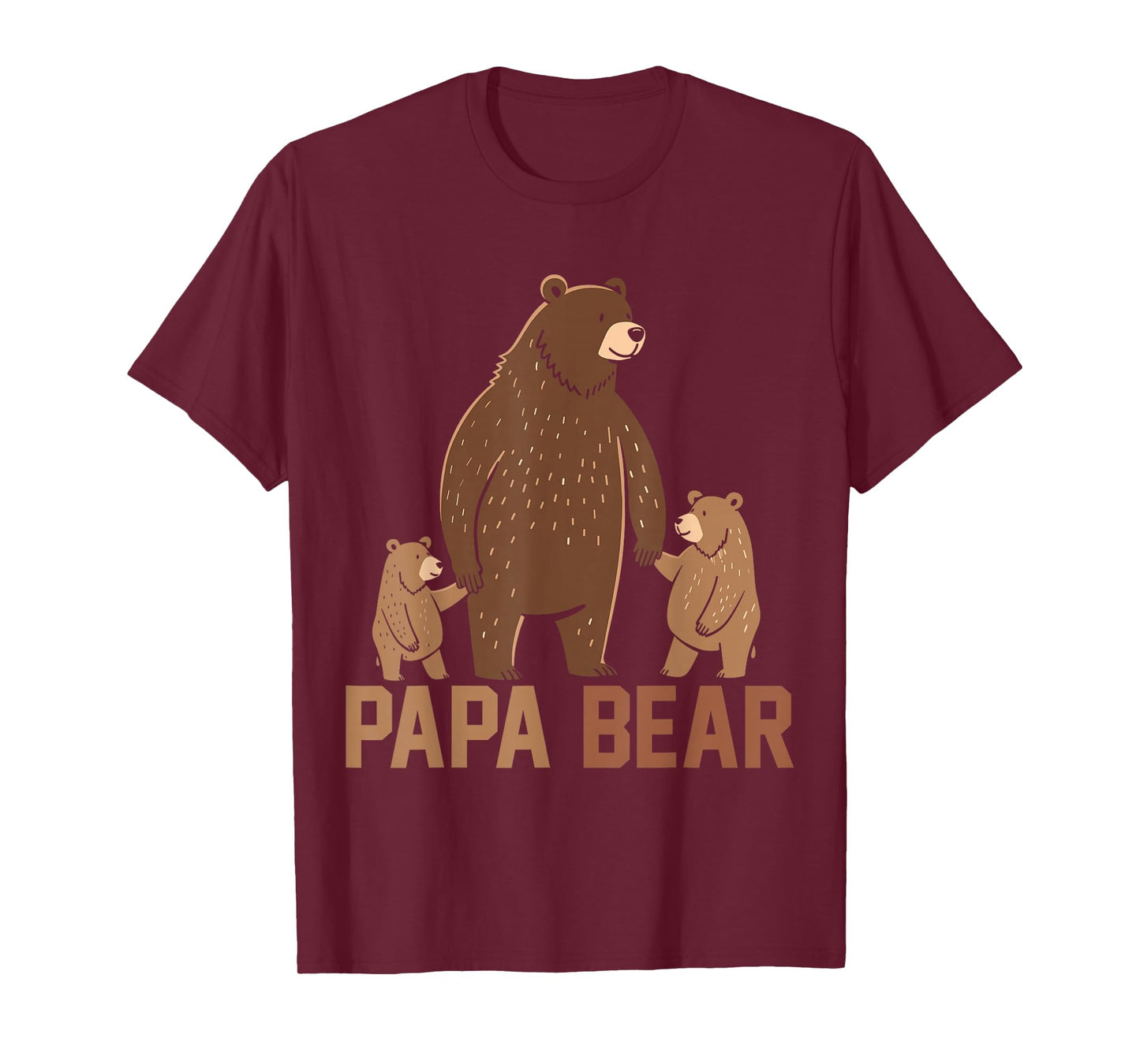 Papa Bear Dad Two Cubs Daddy Bear 2 Kids Father's Day T-Shirt