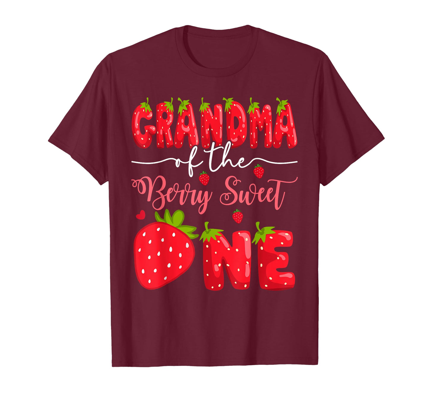Grandma Of The Berry Sweet One 1St Birthday Strawberry T-Shirt
