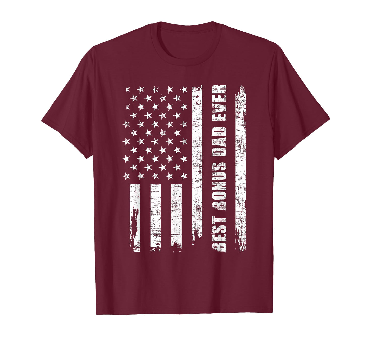 Best Bonus Dad Ever - USA Flag Adoptive Father Stepdad Daddy T-Shirt