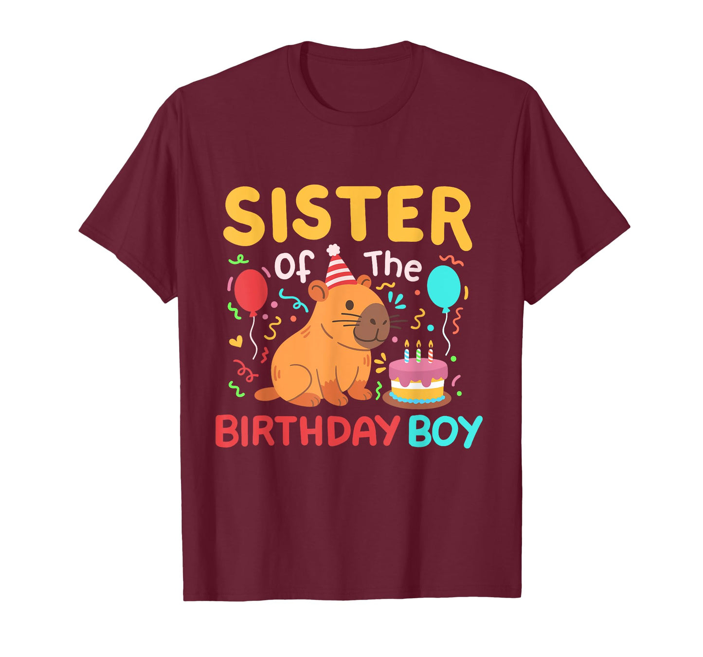 Sister Of The Birthday Boy Capybara Capy Kids Bday Family T-Shirt