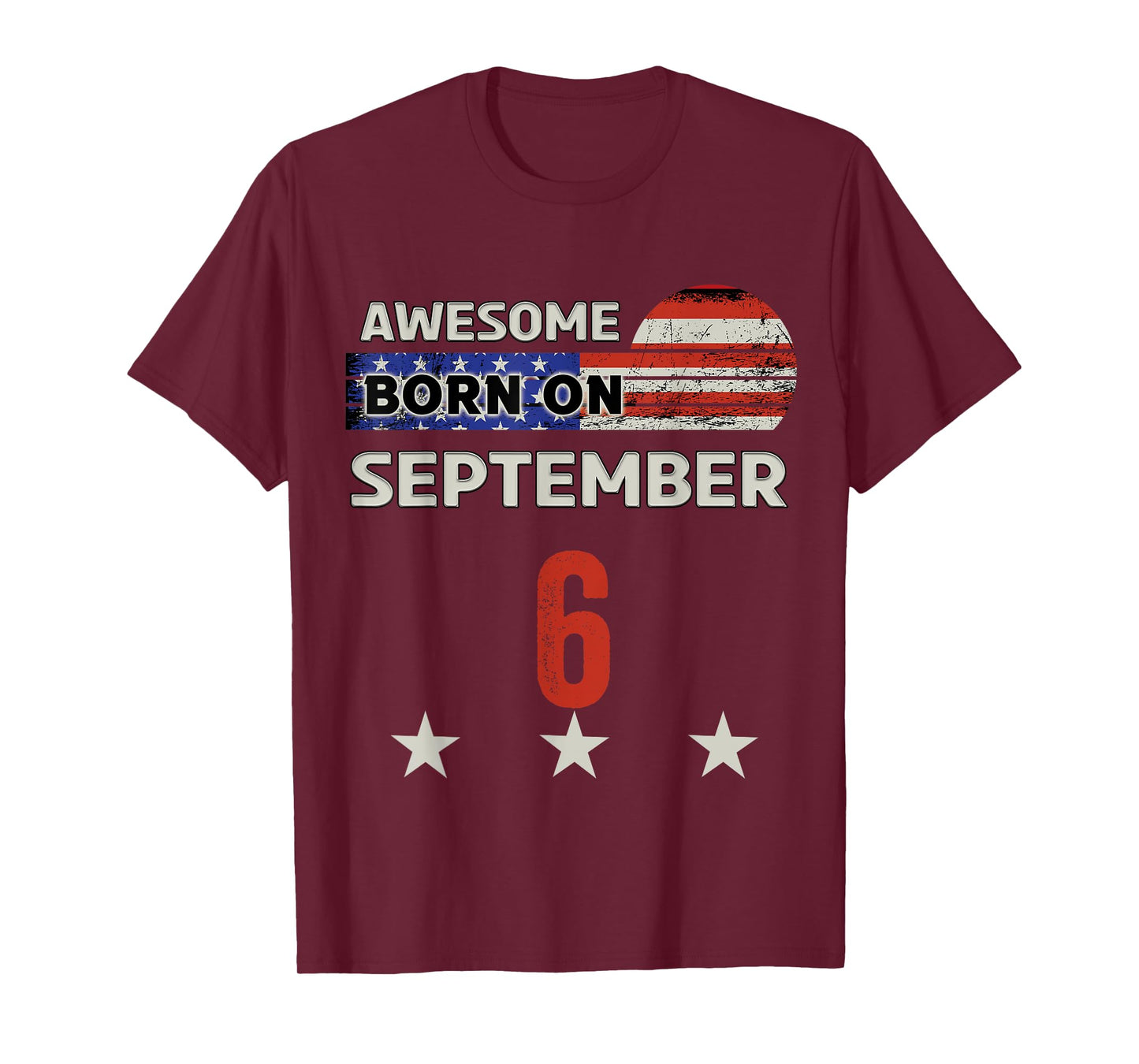 Awesome September 6 Vintage USA Flag Classic September 6th T-Shirt