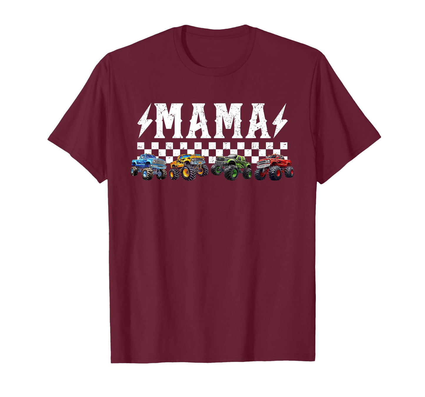 Mama Retro Monster Truck Family Crew Birthday Matching T-Shirt