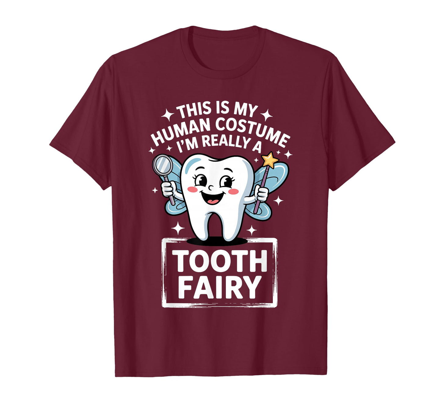Cute Tooth Fairy Costume for Men Women Kids Teeth Toothfairy T-Shirt