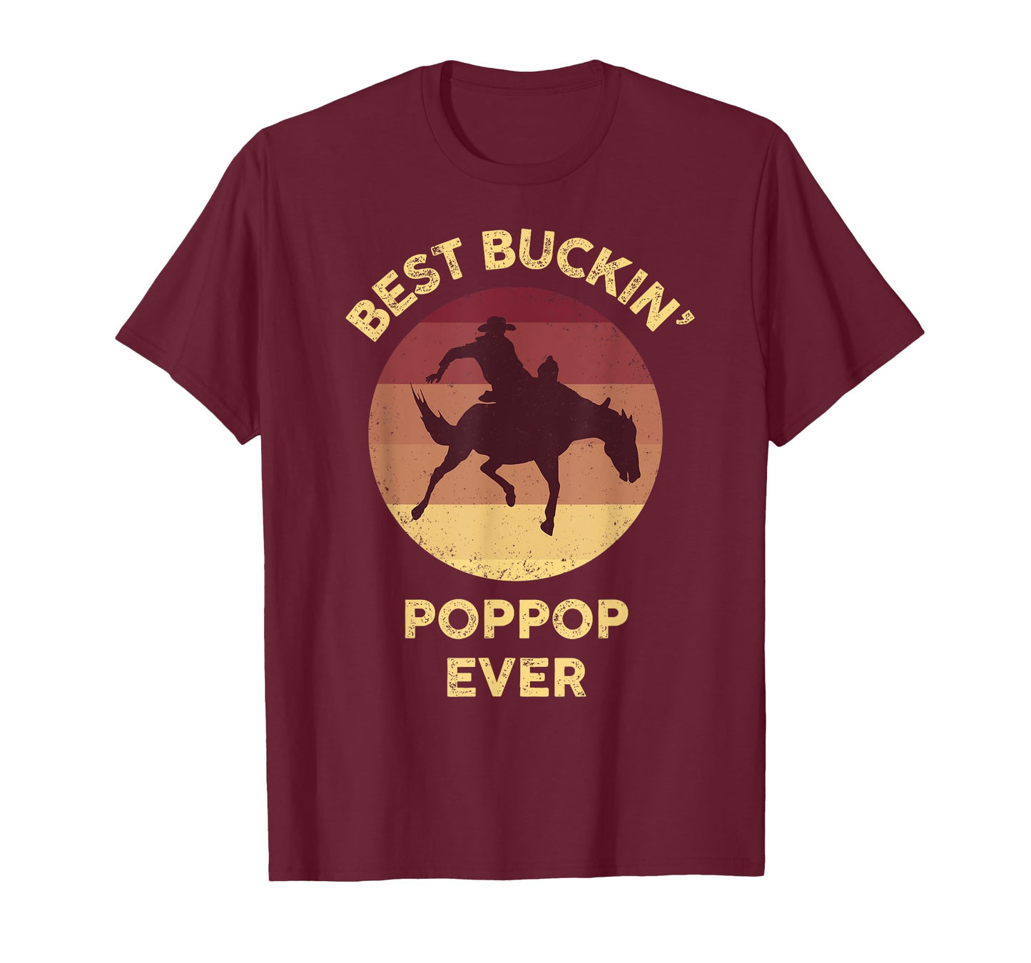 Best Buckin' Poppop Ever Western Rodeo Cowboy Bucking Horse T-Shirt