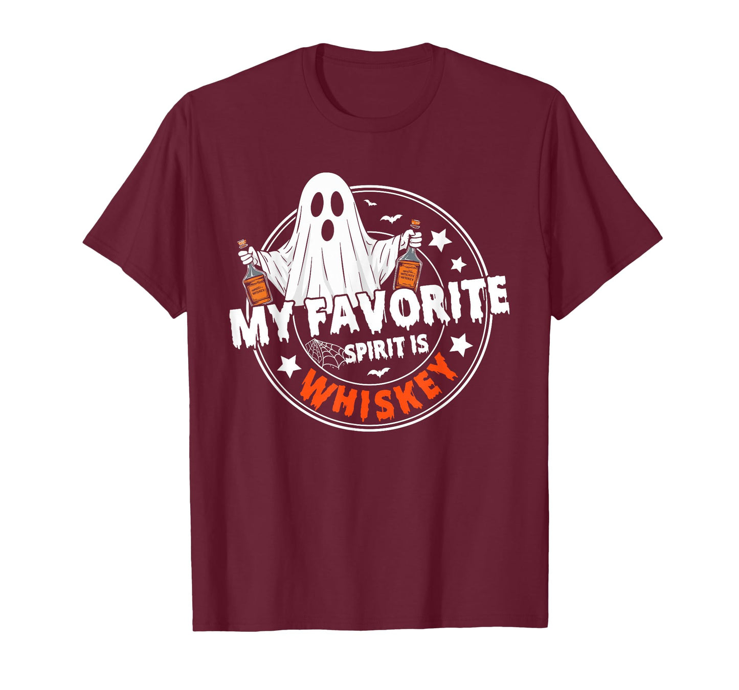 My Favorite Spirit is Whiskey Funny Ghost Halloween Costume T-Shirt