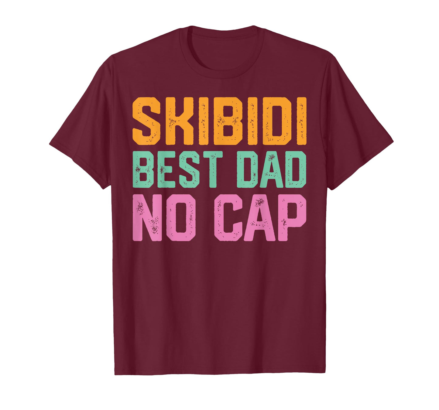 Vintage Skibidi Best Dad No Cap Dad Rizz Funny Father's Day T-Shirt