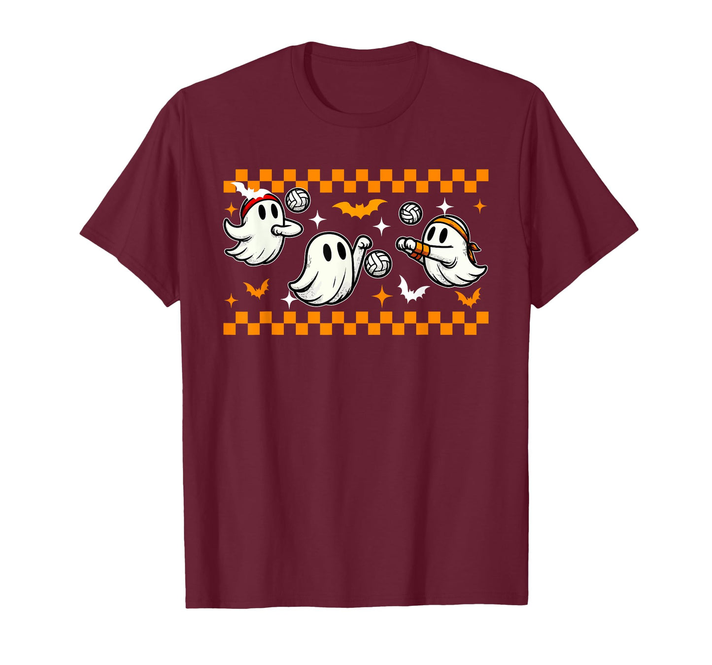 Three Cute Boos Halloween Costume Playing Volleyball Player T-Shirt