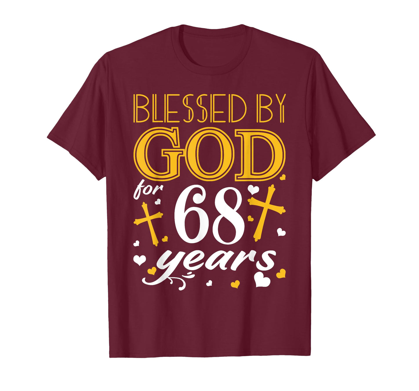 Vintage Blessed By God For 68 Years Happy 68th Birthday T-Shirt