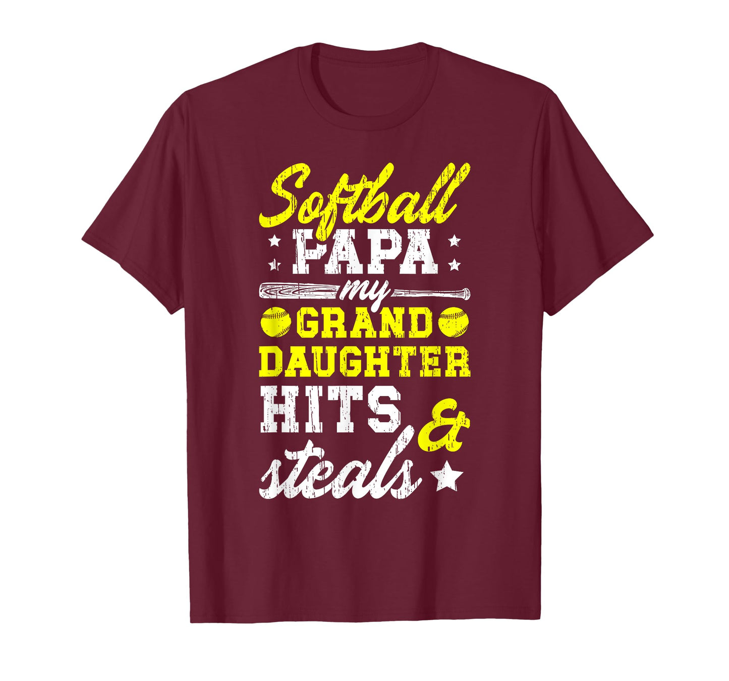 Softball Papa Grandpa Funny Papa Of A Softball Player T-Shirt