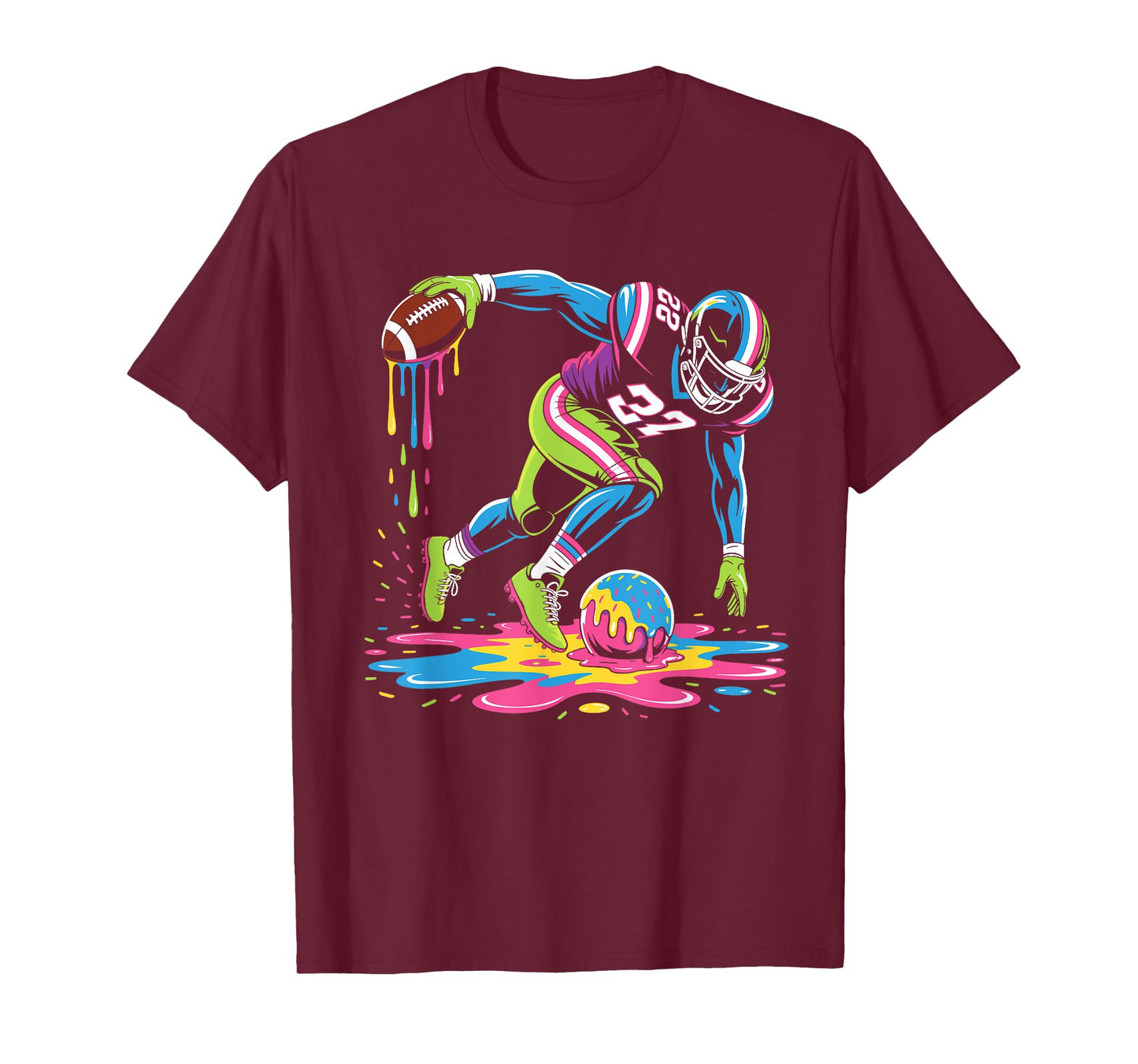 Ice cream Drip Football Sprinkles football drip T-Shirt