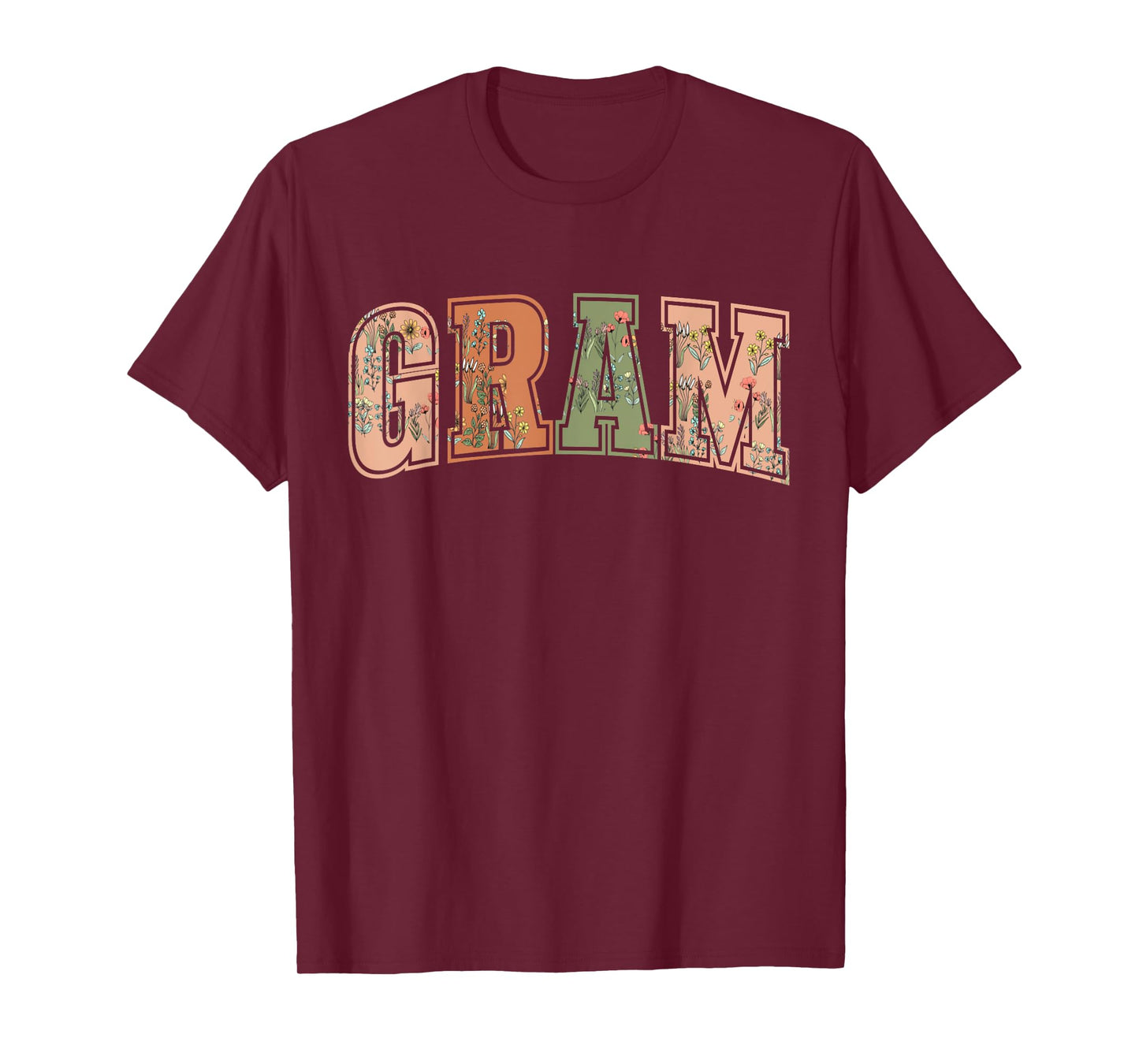 Raising Wildflowers Gram Plant Tee Funny Grandma Retro T-Shirt