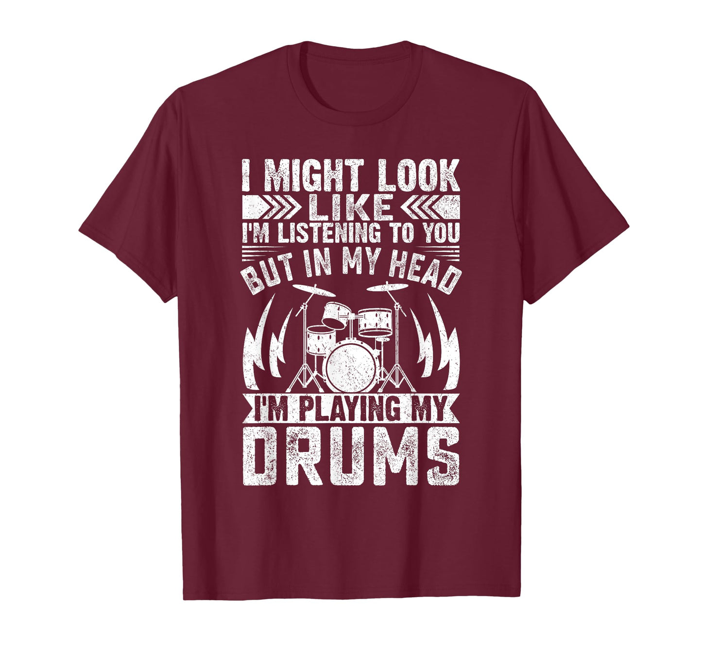 Funny Drummer Men Women Drumline Music Band Drumming Lovers T-Shirt