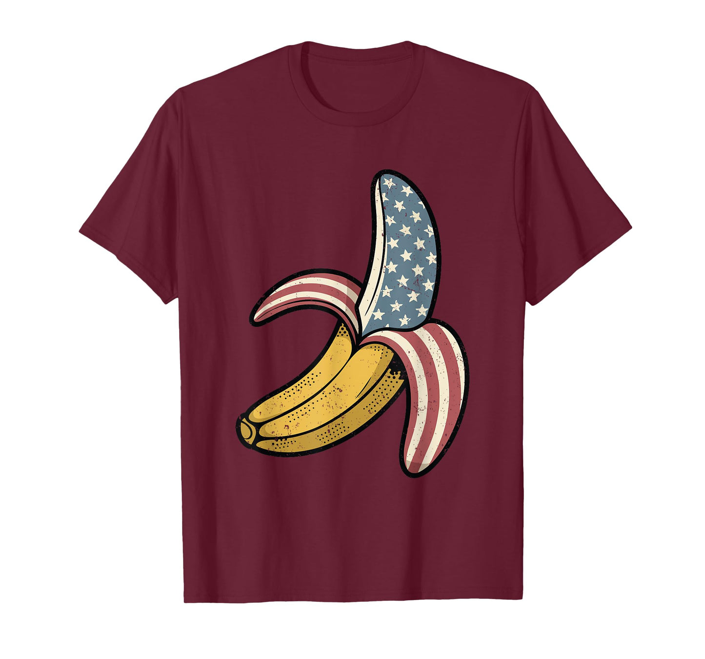 Vintage Banana American Flag Retro Graphic Art USA T-Shirt