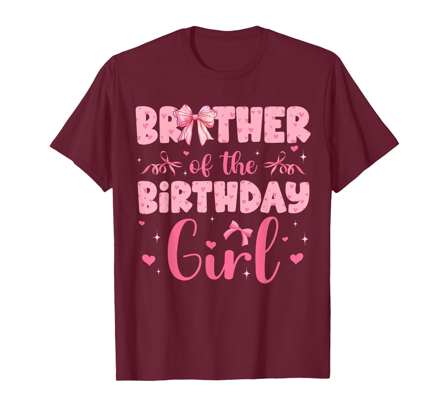 Brother Of The Birthday Girl Coquette Bow Family Matching T-Shirt