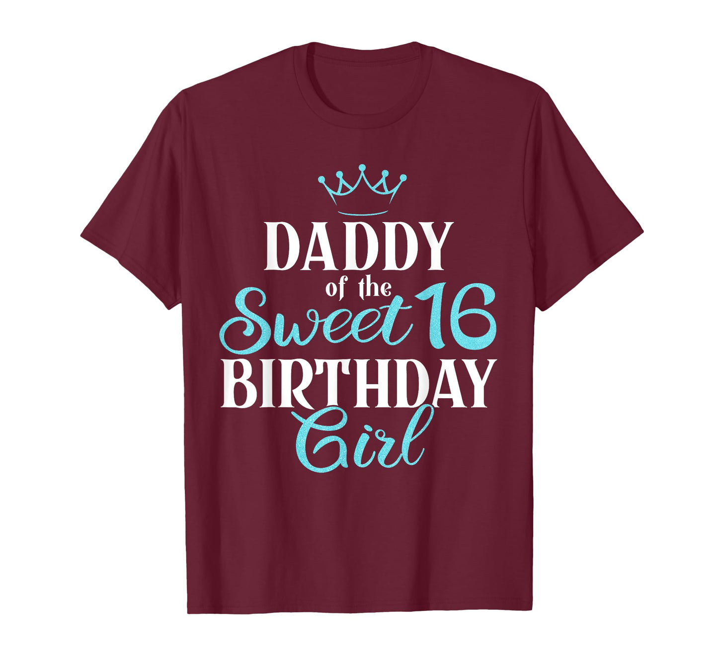 Dad Of Sweet 16th Birthday Sixteen Squad Bday Party Blue T-Shirt