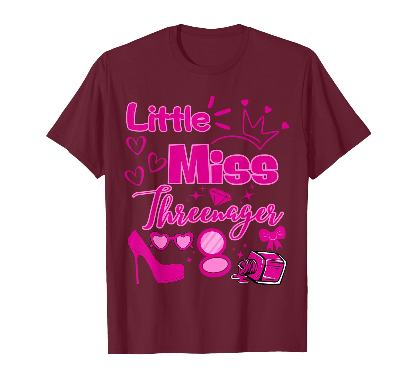 Miss Threenager 13 Birthday Girls Salon SPA Makeup Party T-Shirt
