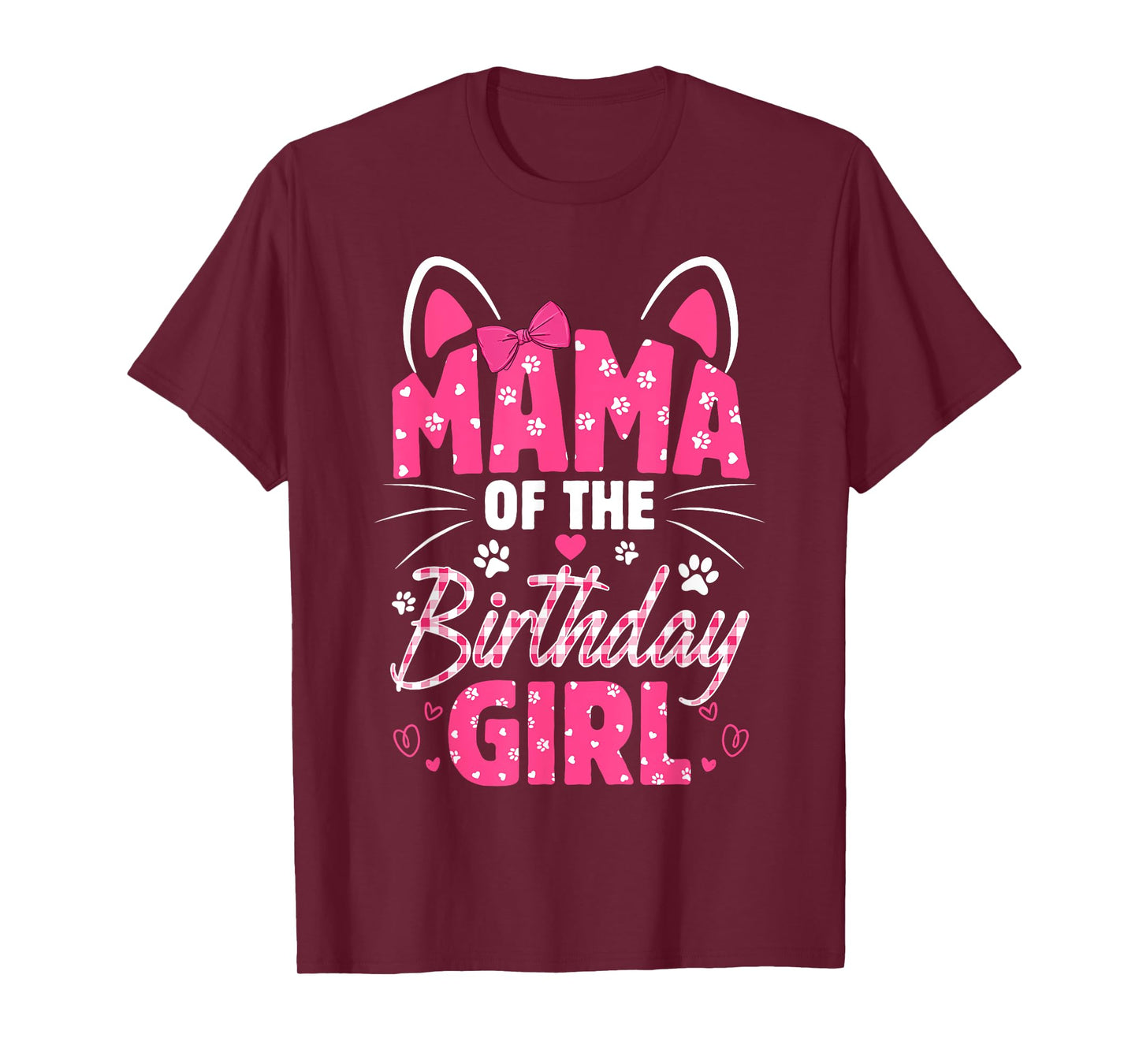 Mama Of The Birthday Girl Cat Kitty Family Matching T-Shirt