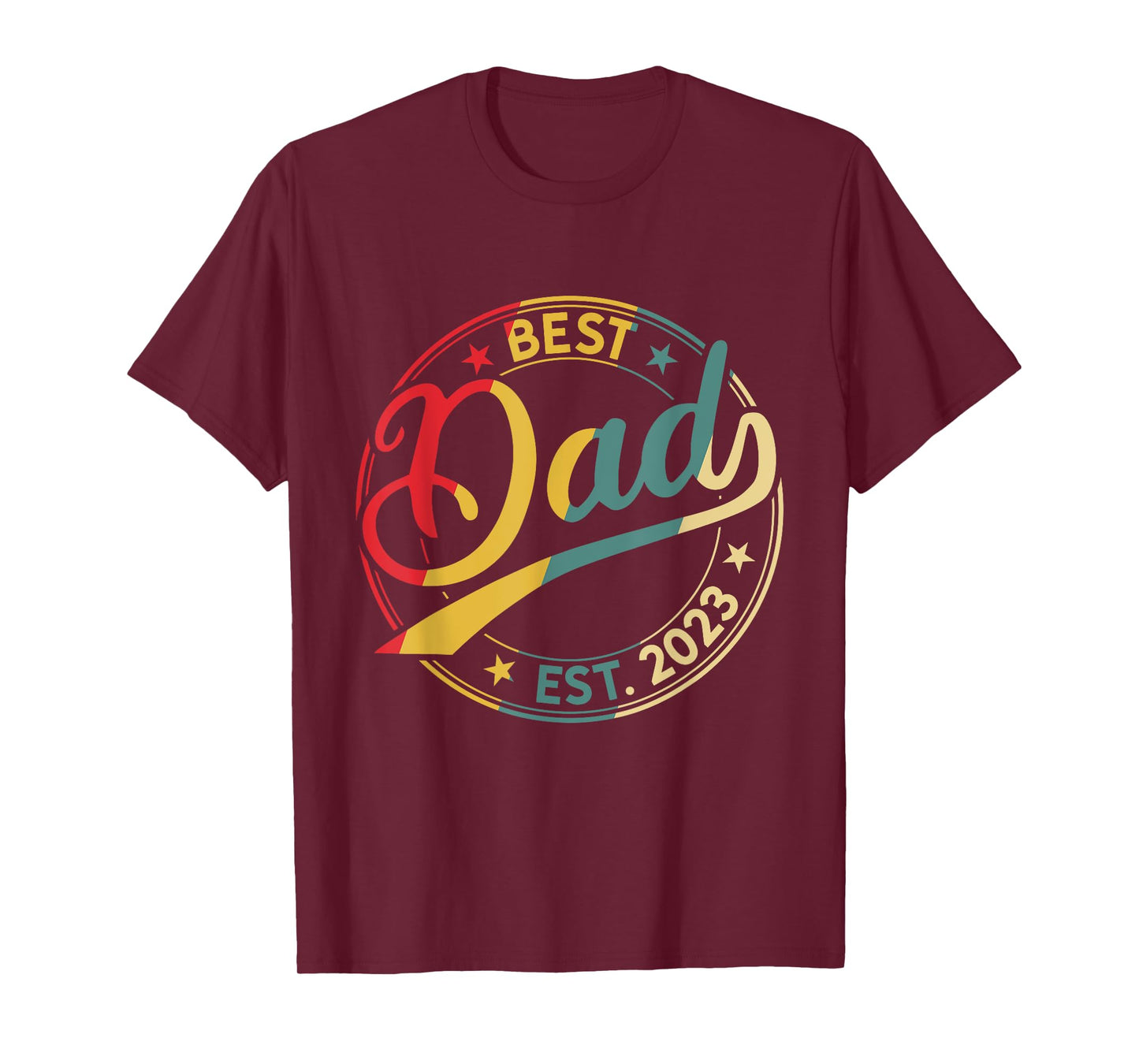 Men's Best Dad Est. 2023 Father since 2023 Retro Father 2023 T-Shirt