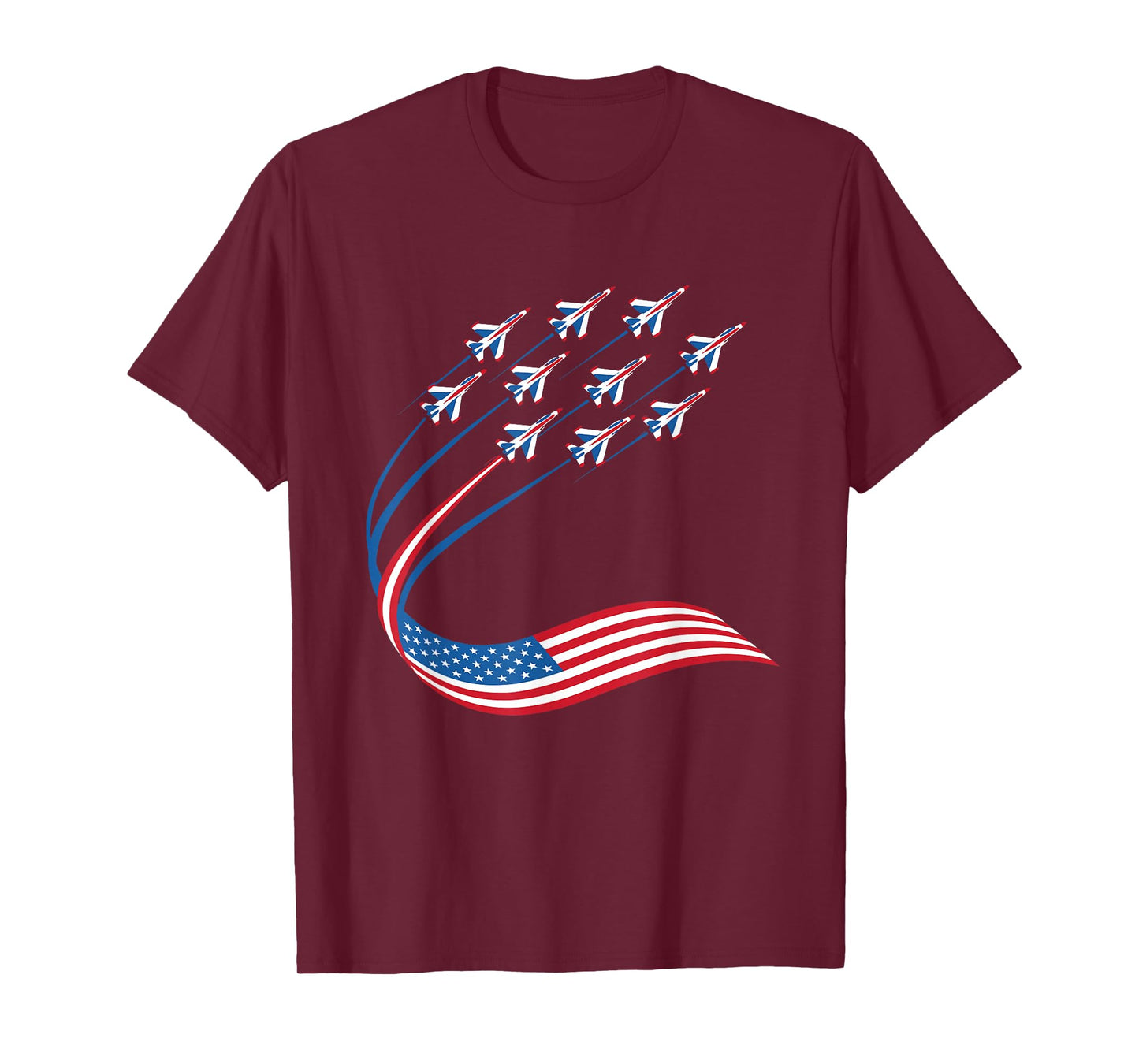 American Patriotic Fighter Jets USA Flag 4th of July T-Shirt