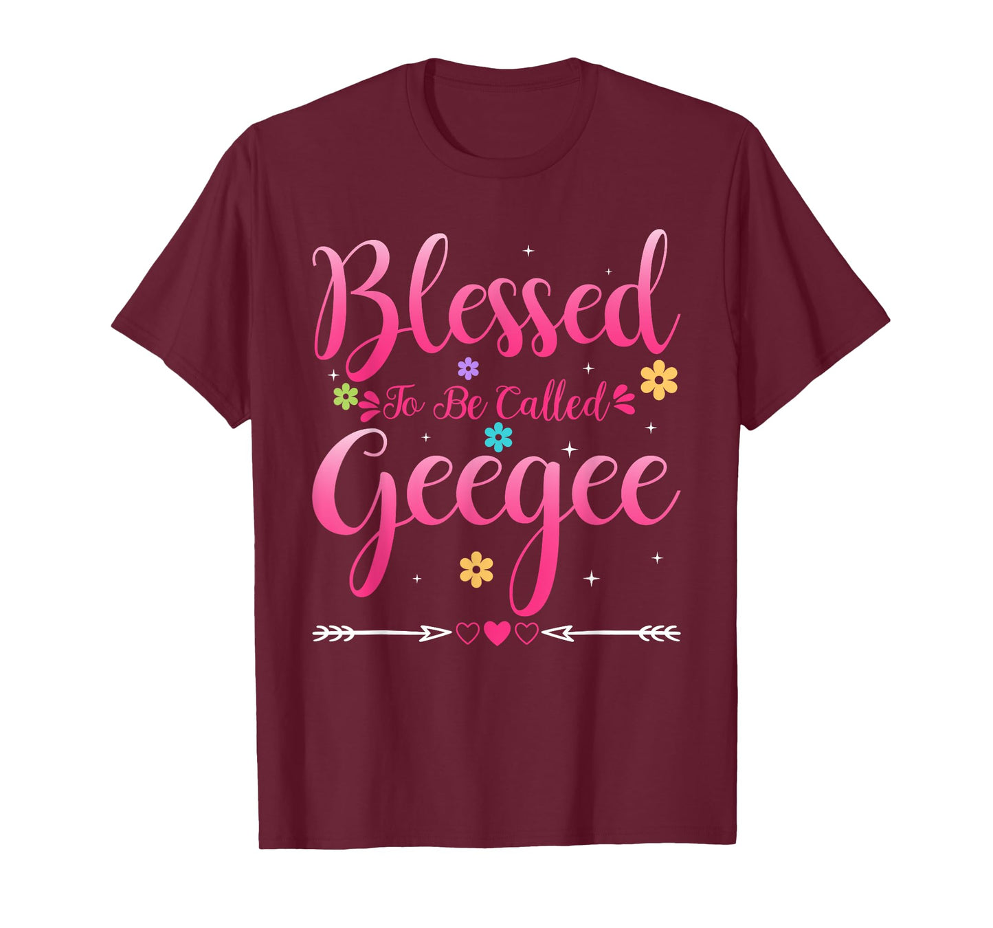 Womens Blessed To Be Called Geegee Heart Mother's Day Geegee T-Shirt