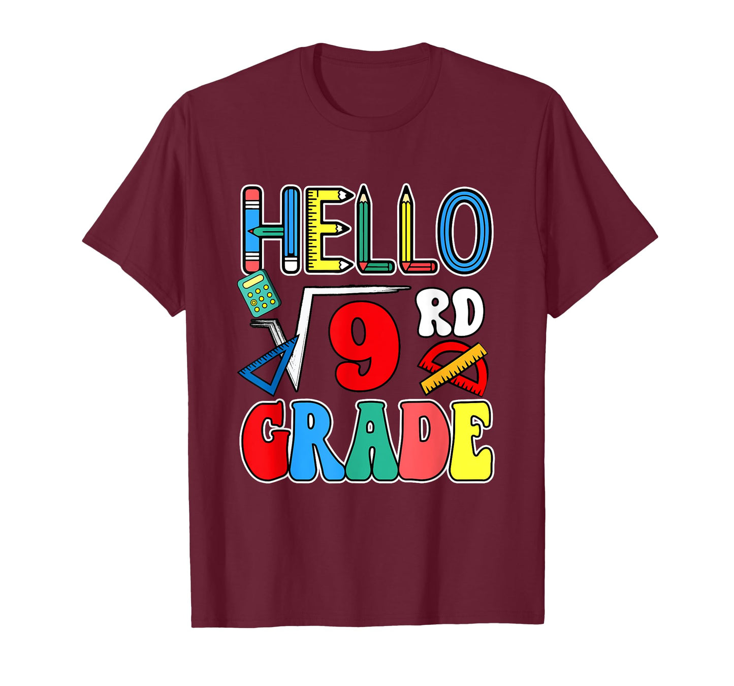 Hello 3rd Grade Math Formula Teachers Student Back To School T-Shirt