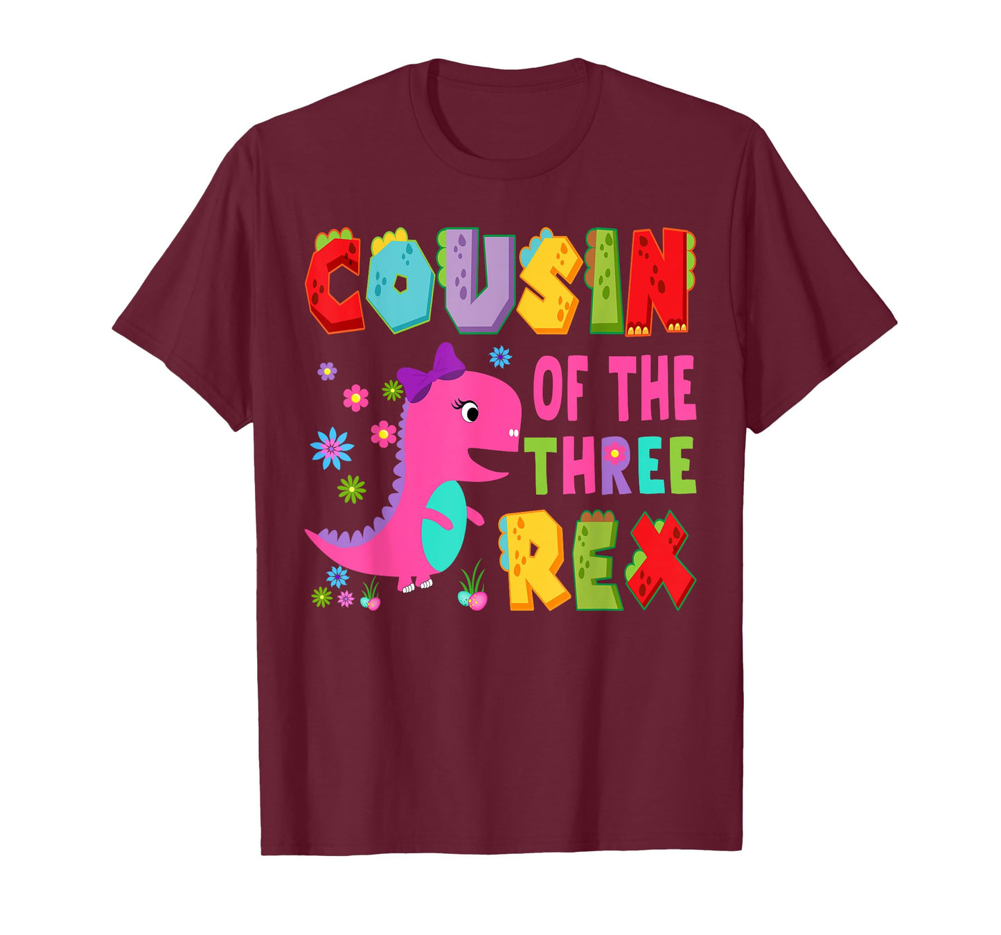 Cousin Of The Three Rex 3Rd Birthday Boy Dinosaur T-Rex T-Shirt