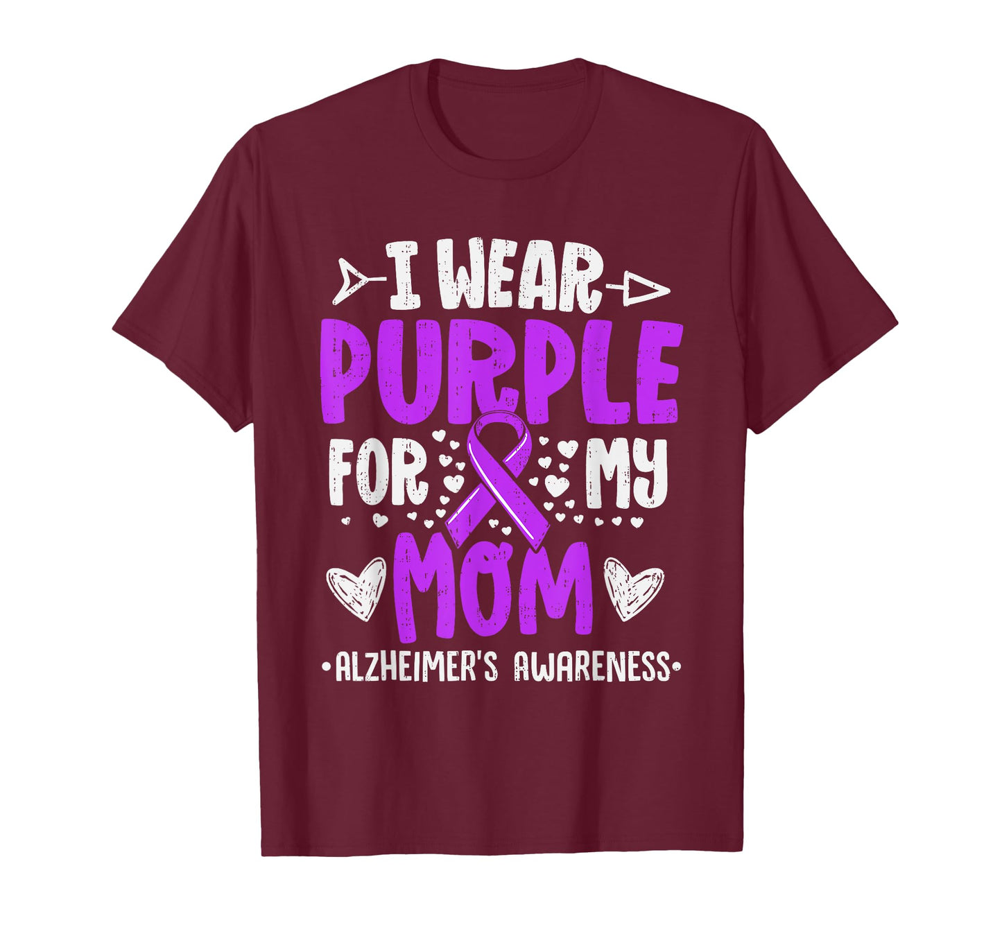 I Wear Purple For Mom Alzheimer's Awareness Dementia Mother T-Shirt