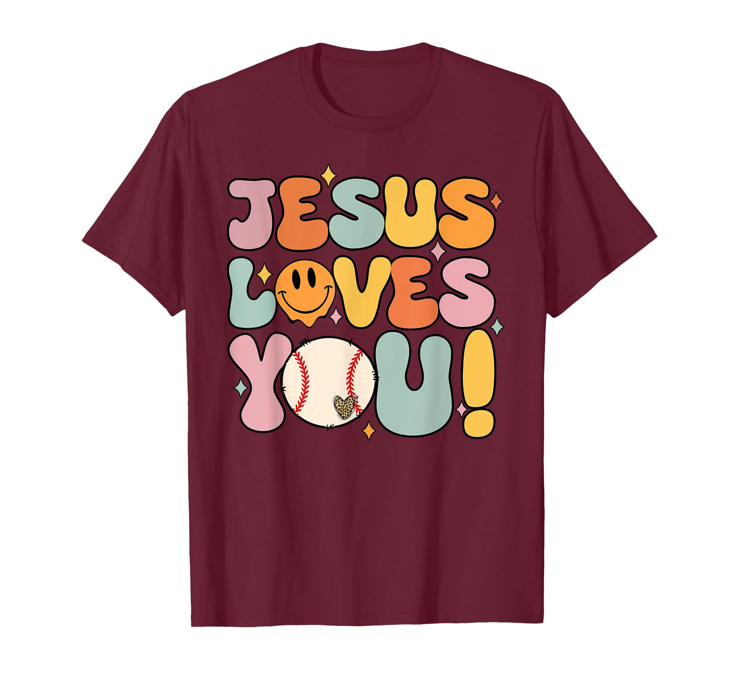 Christian-Shirt Jesus Loves You Baseball Softball Lover T-Shirt