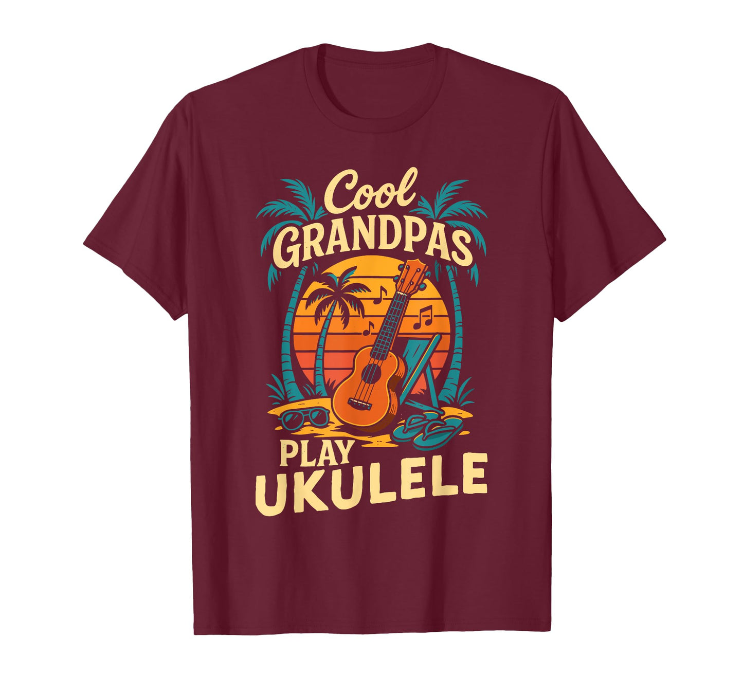 Hawaiian Ukulele Uke Cool Grandpas Play Ukulele T-Shirt