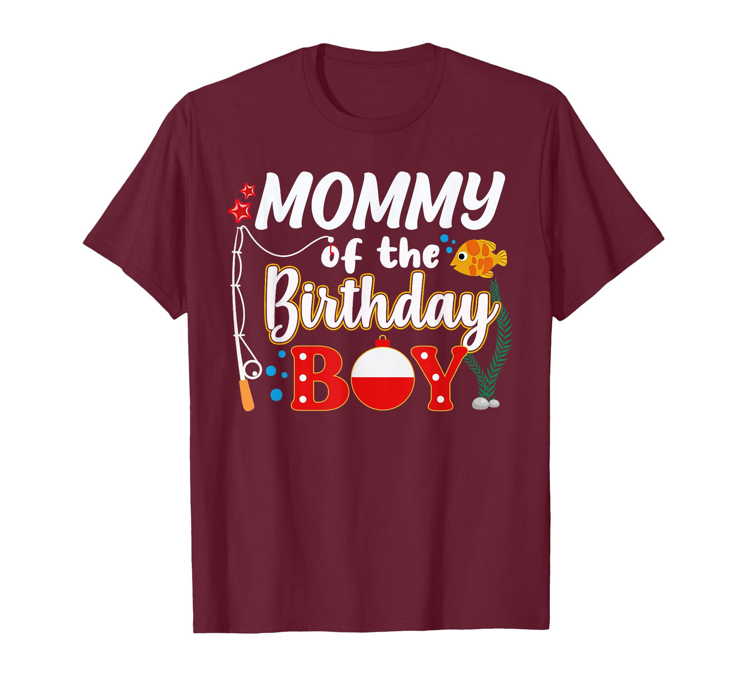 Mommy of The Birthday Boy Fishing Family Matching Bday Party T-Shirt