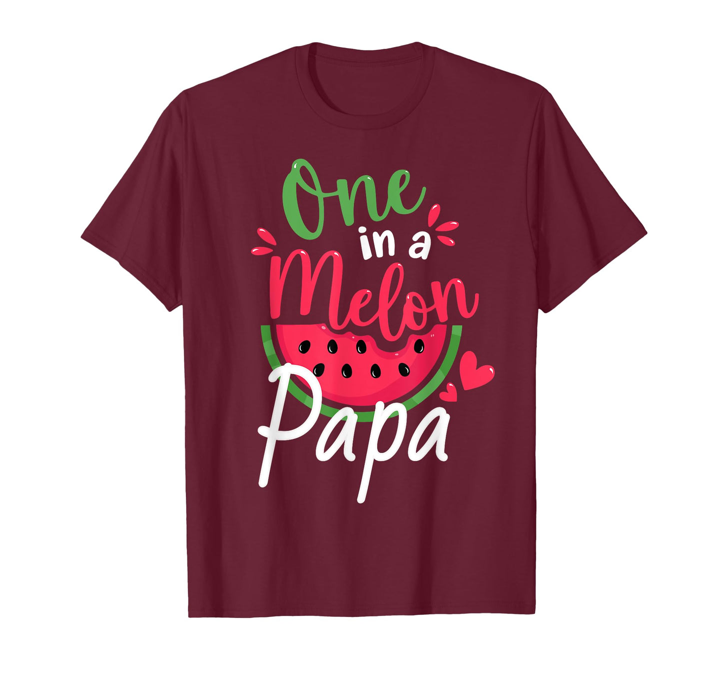One in a Melon Papa 1st Birthday Cute Summer Family Matching T-Shirt