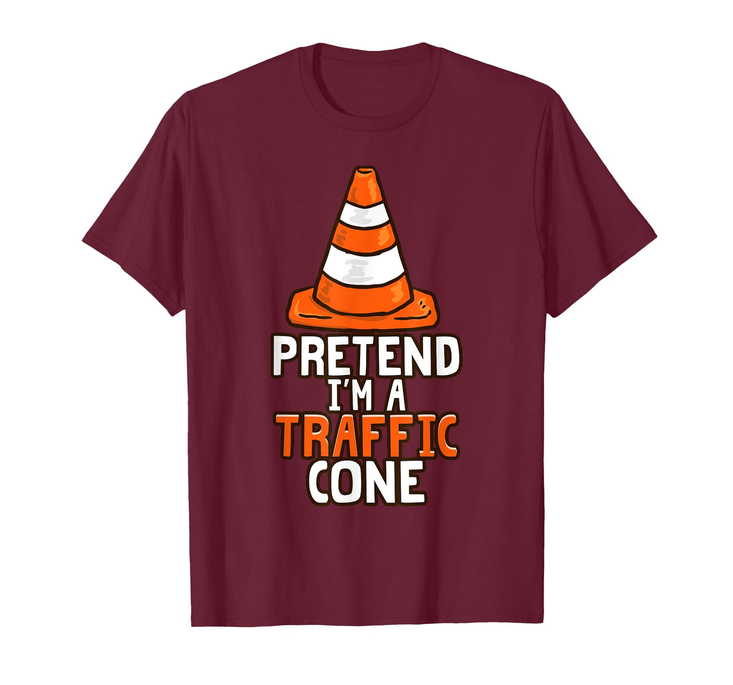 Retro I'm a Traffic Cone Lazy Halloween Costume Kids Adults T-Shirt