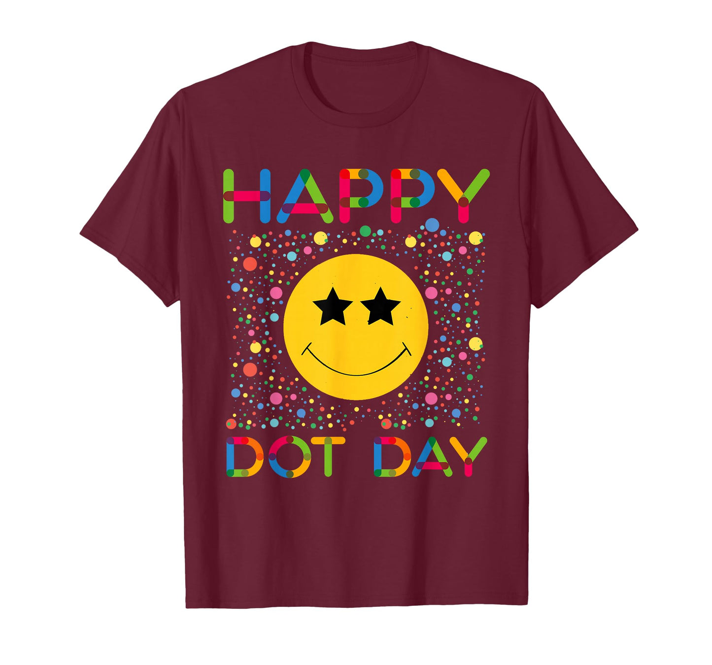 Happy Dot Day Smile Face Colorful Polka Dot Boy Girl Kids T-Shirt