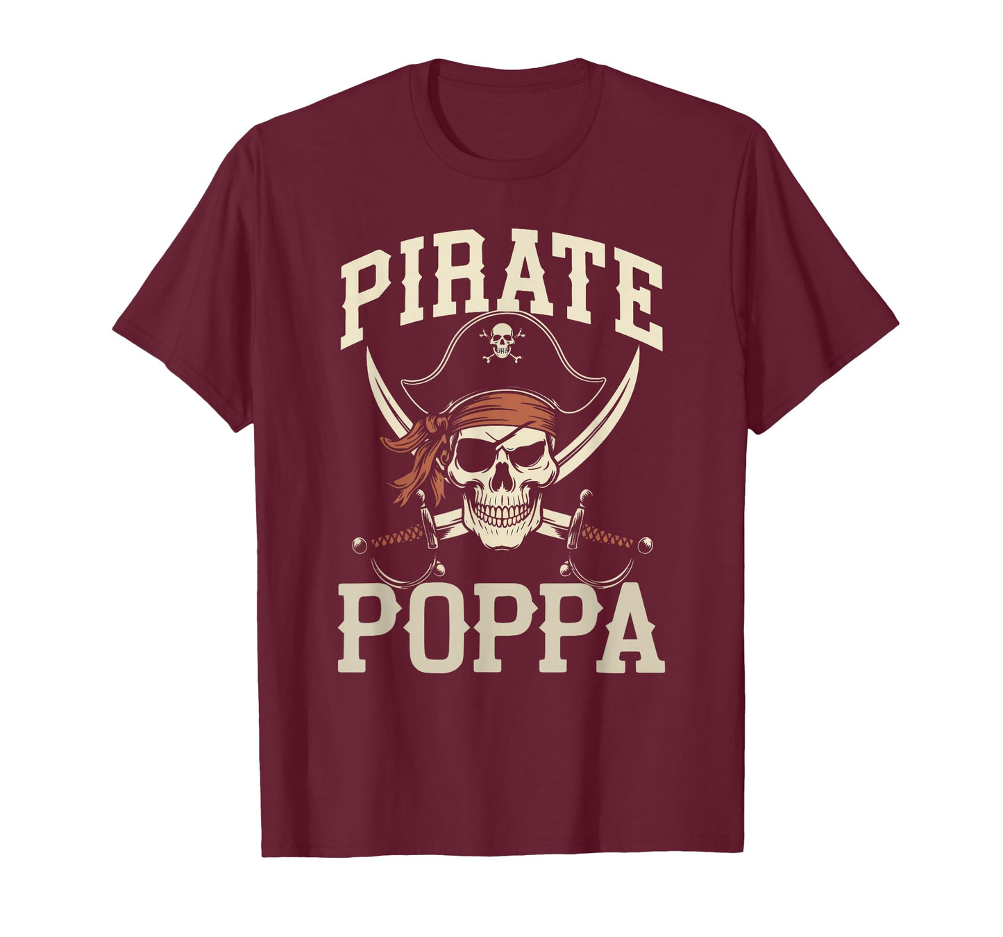Pirate Poppa Funny Captain Matching Halloween Costume T-Shirt