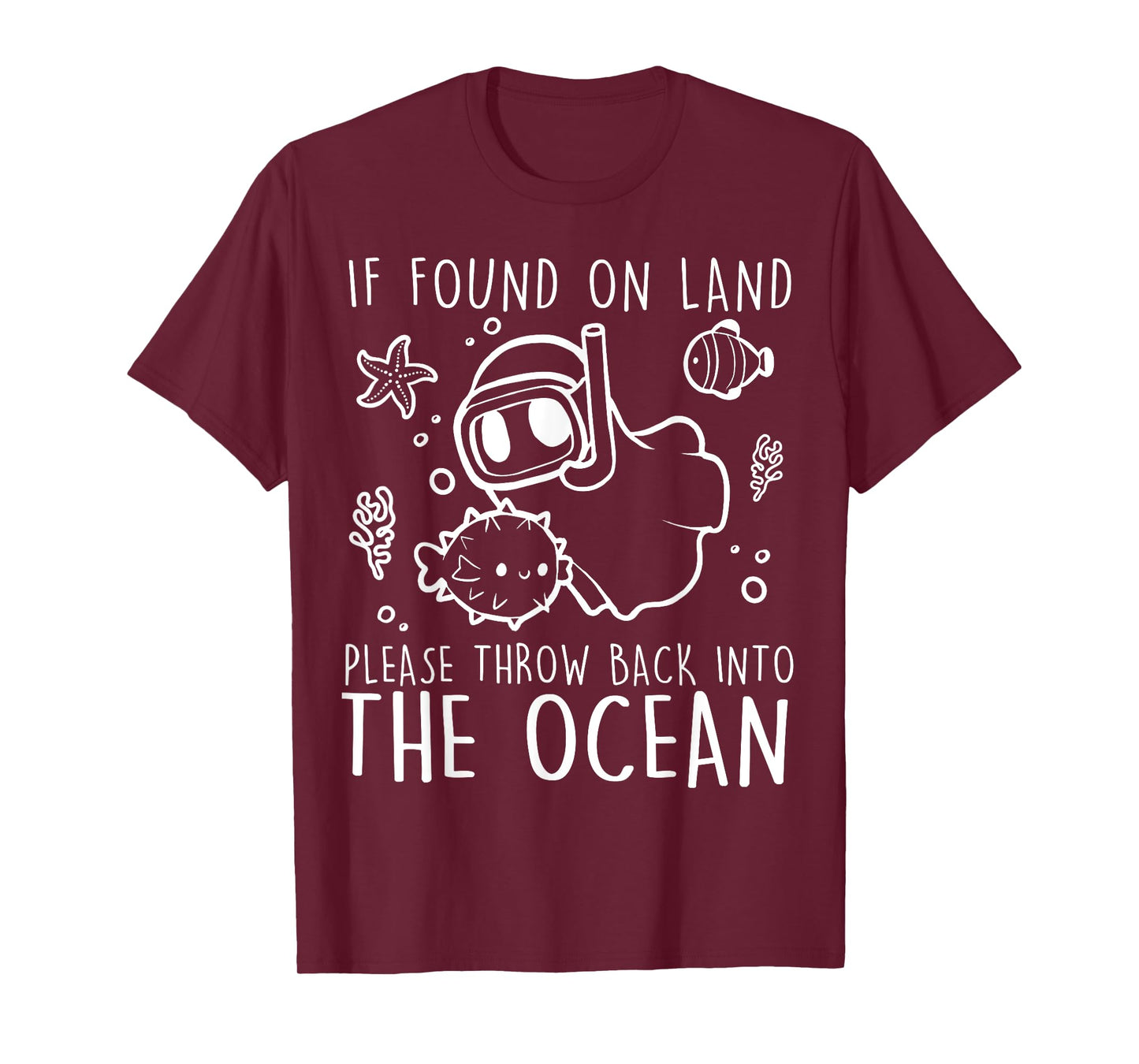 Halloween Boo Ghost Diver Scuba Diving Throw Back To Ocean T-Shirt
