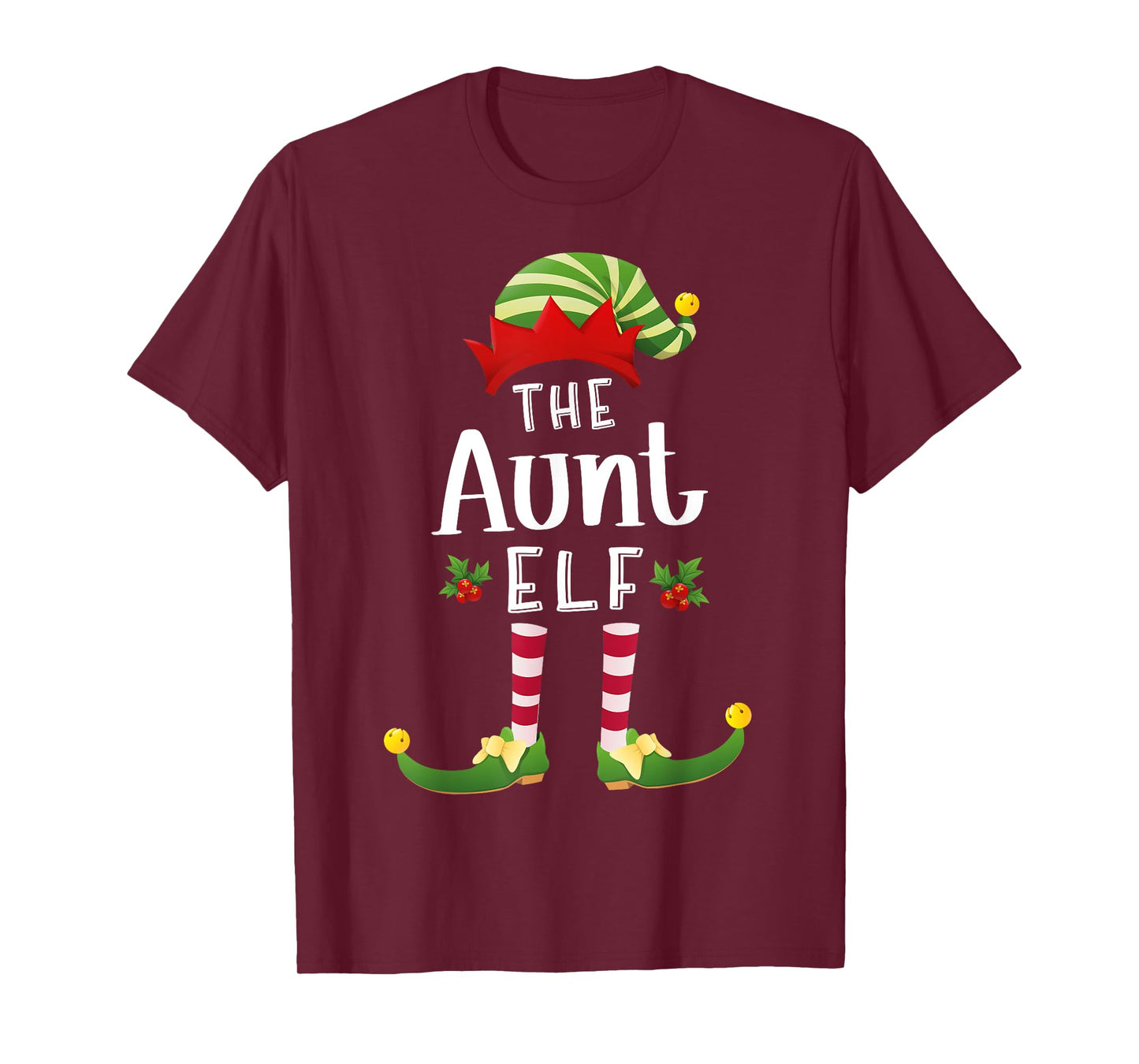 Aunt Christmas Elf Matching Pajama X-Mas Party T-Shirt
