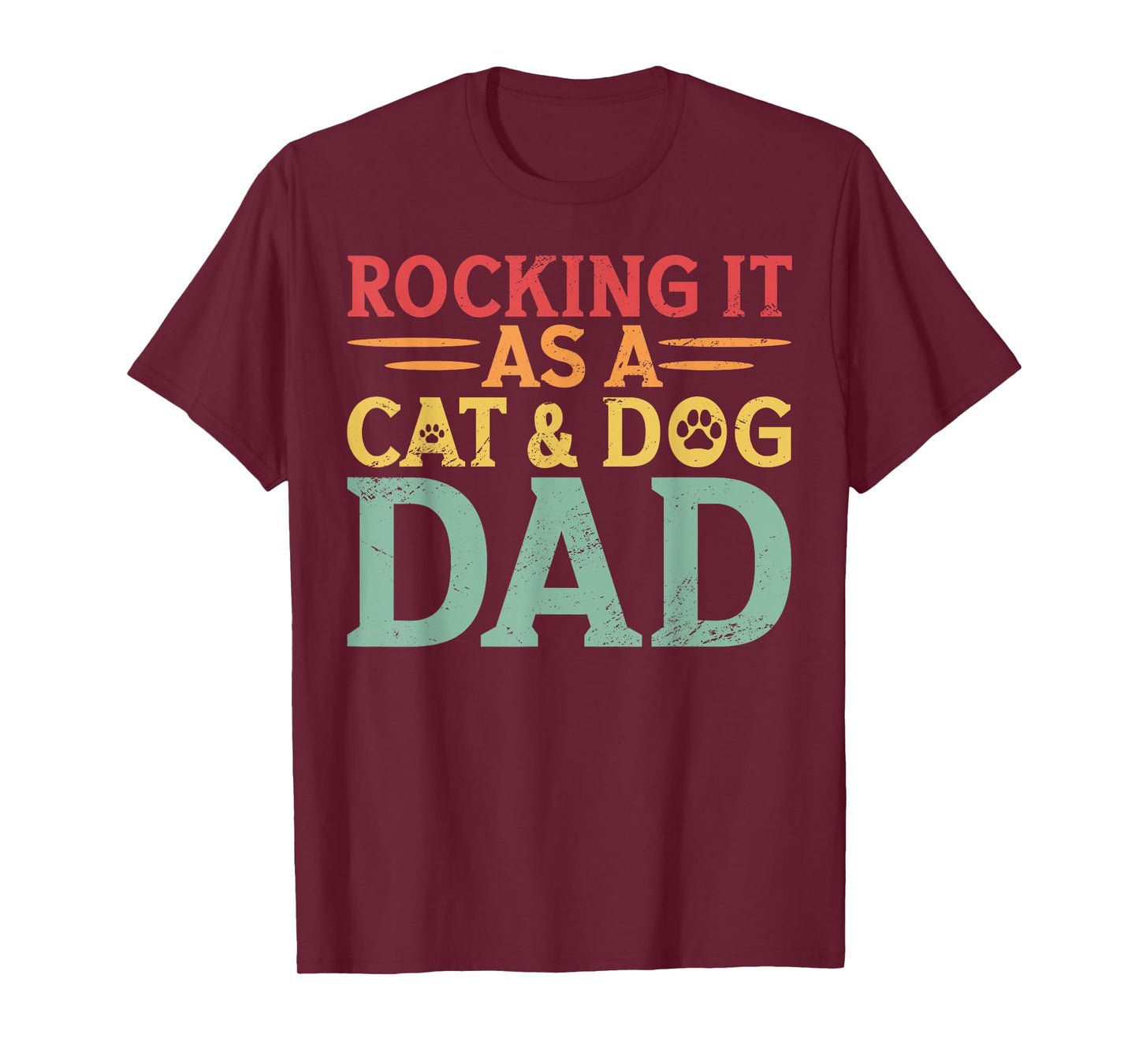 Cat And Dog Dad Fur Dad Father's Day Men Women T-Shirt