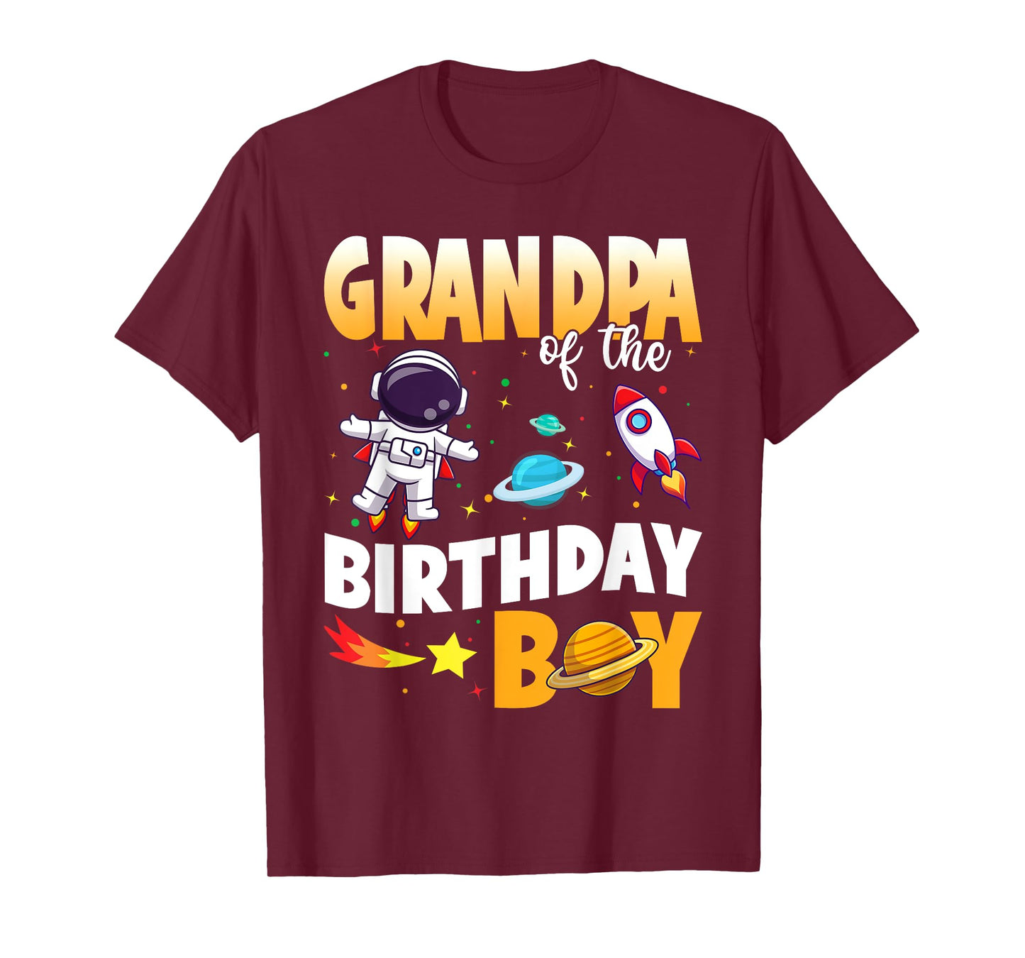 GRANDPA Of The Birthday Boy Astronaut Family Space Planets T-Shirt