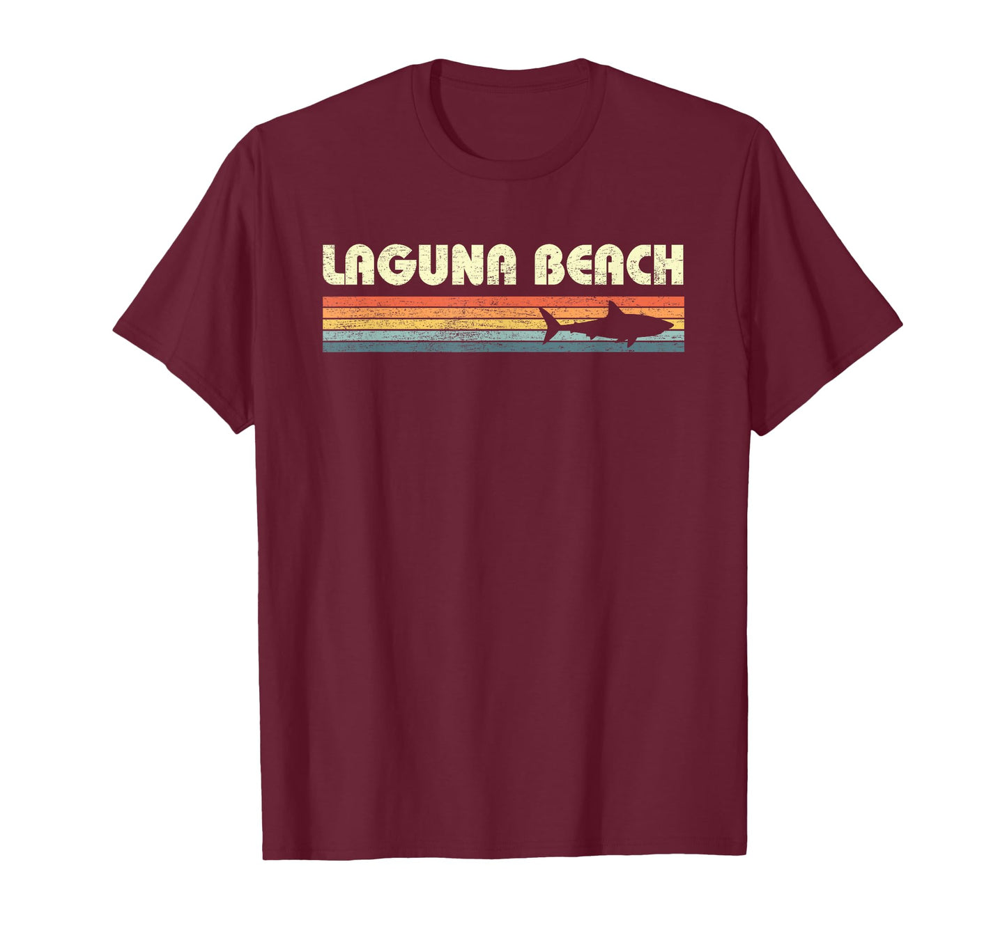 Laguna Beach California CA Vintage Shark Souvenir Mens Kids T-Shirt