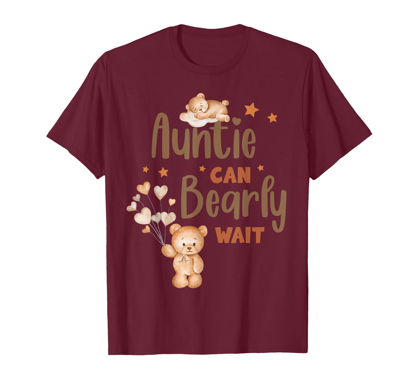 Auntie Can Bearly Wait Funny Gender Reveal 2025 Pregnant T-Shirt