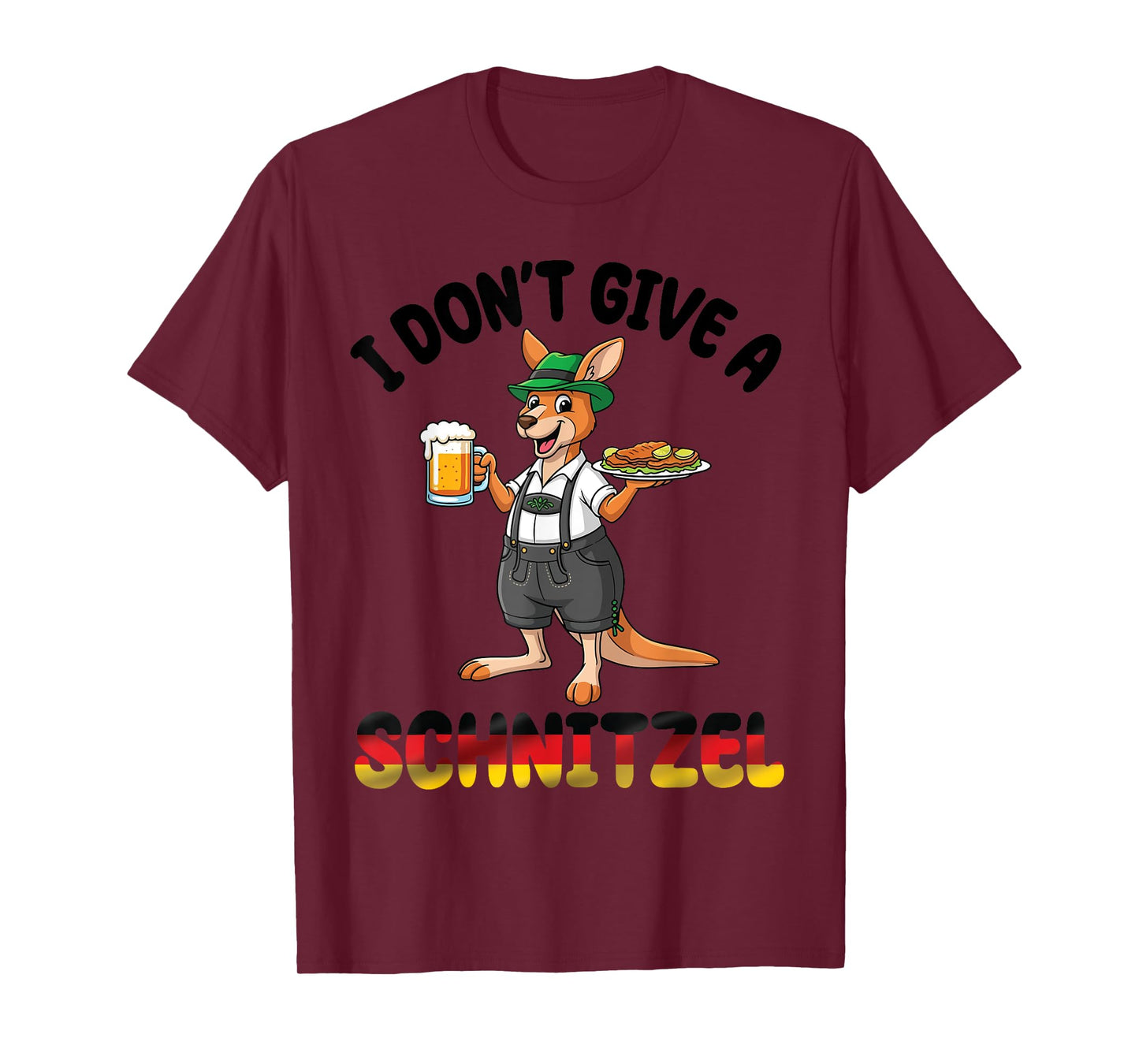 Kangaroo Lederhosen Beer I Dont Give A Schnitzel Oktoberfest T-Shirt