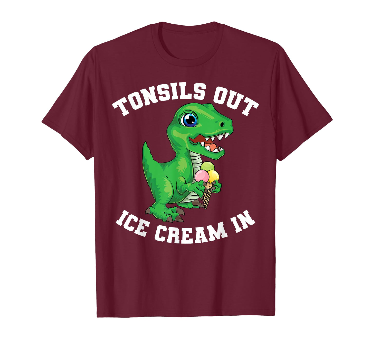 Get Well Gifts Kids Tonsils Dinosaur Tonsillectomy Surgery T-Shirt