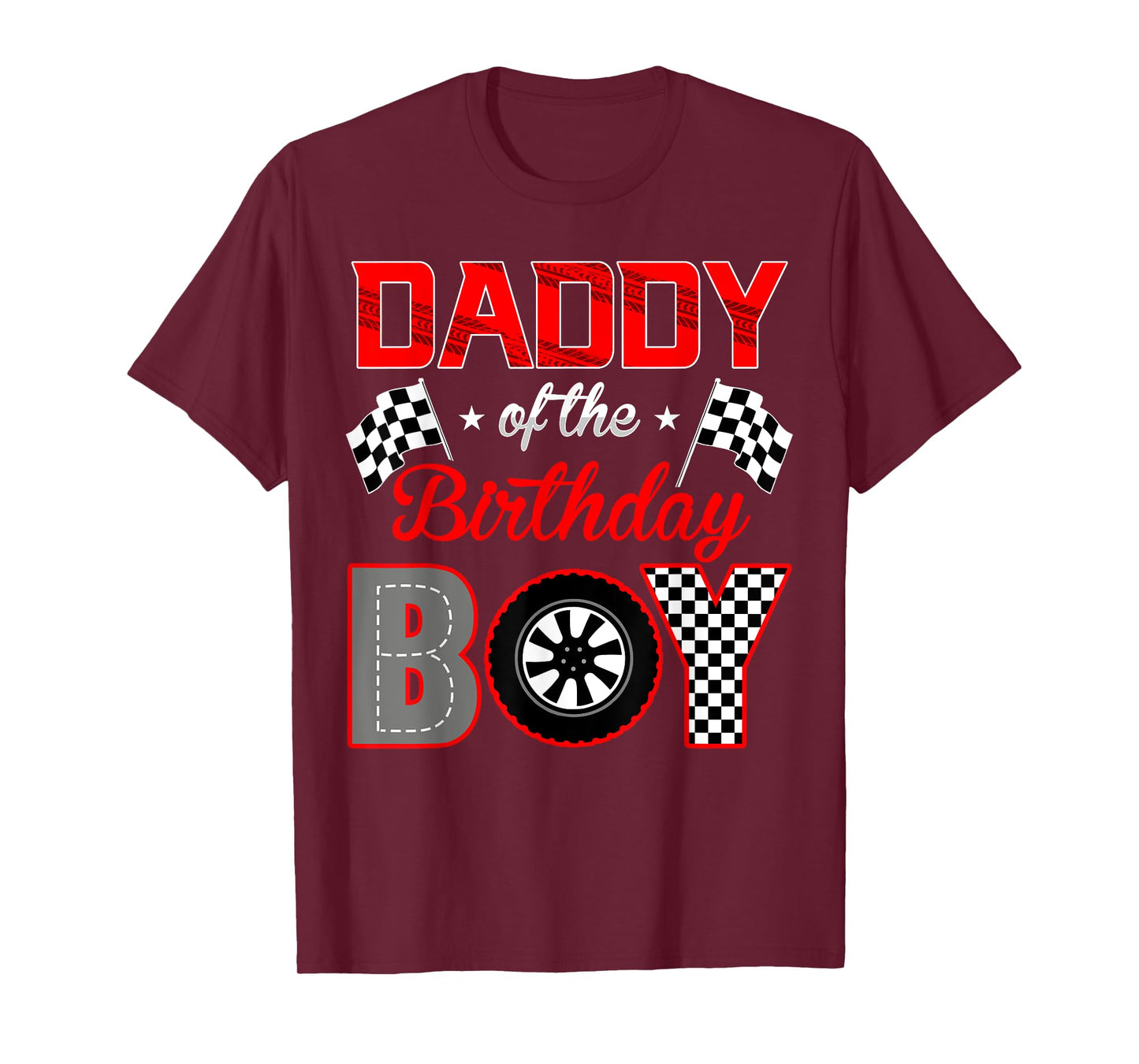 Daddy of The Birthday Boy Funny Race Car Birthday Family T-Shirt