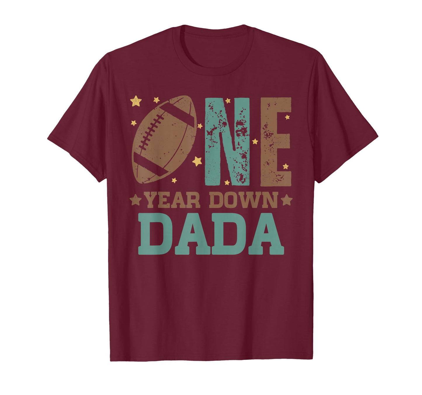 Dada of the 1 Year old Football 1st Year Down Birthday Party T-Shirt