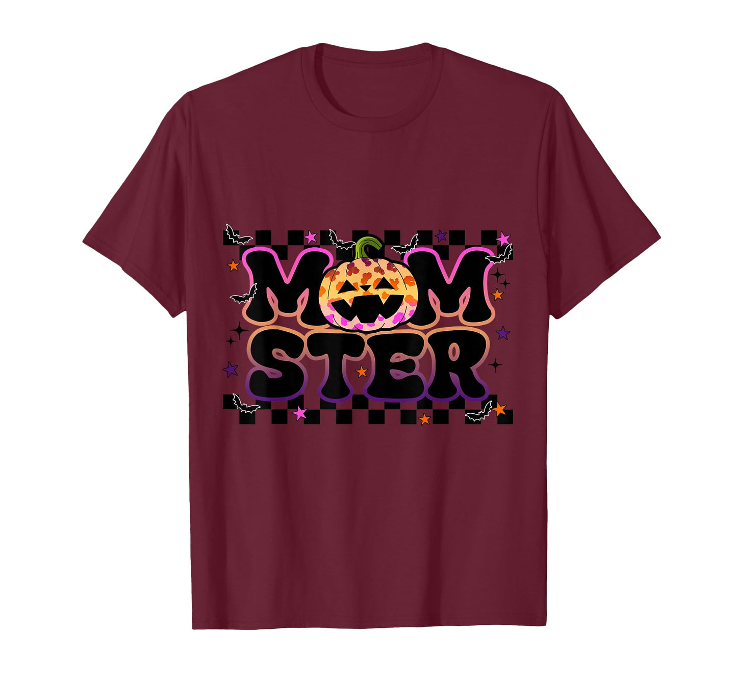 Funny Momster Shirt Womens Halloween Pumpkin Mom Ster T-Shirt
