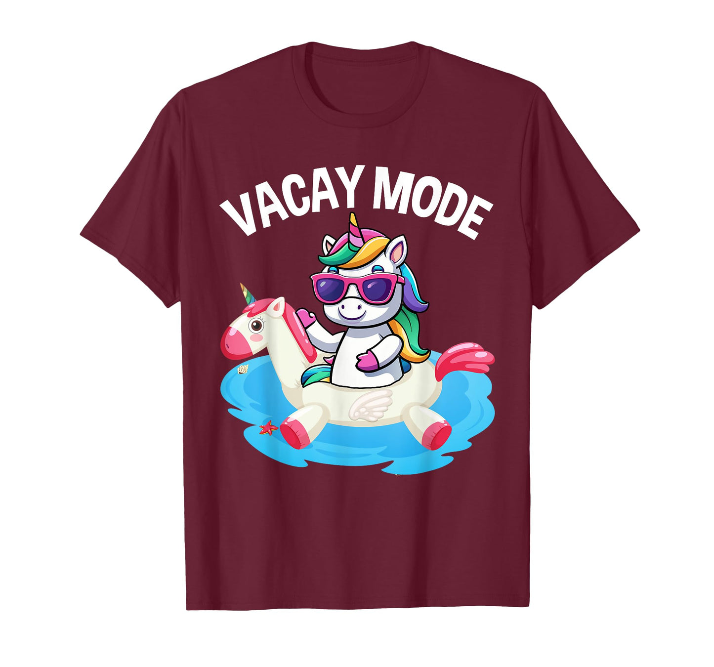 Vacay Mode Cute Unicorn Funny Family Vacation Kids Girl T-Shirt